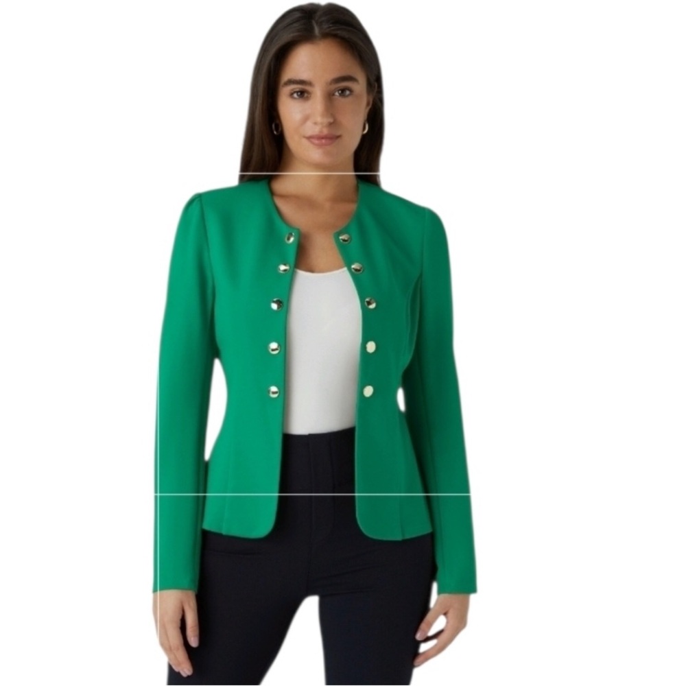 HALARA Green Blazer with Gold Accents